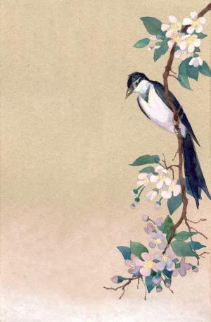 Chinese illustration of a bird and flowers